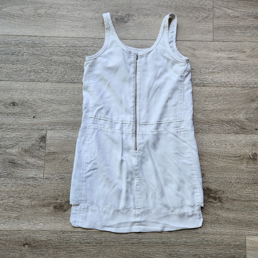 Banana Republic White Shift Dress Womens 2 Tank Sleeveless Zipper Beach Summer - Picture 5 of 10